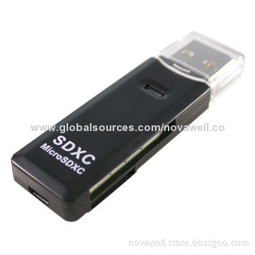USB2.0 SD + Micro SD 2-in-1 Card Reader, Supports SD/SDHC/SDXC, High-quality, Elegant Style